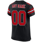 Custom Mesh Football Jersey Black Red White Pro Style Sublimation, Custom Name Number, Men Youth Unisex