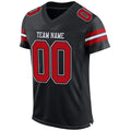 Custom Mesh Football Jersey Black Red White Pro Style Sublimation, Custom Name Number, Men Youth Unisex