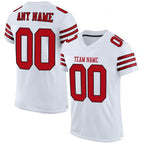 Custom Mesh Football Jersey White Red Black Pro Style Sublimation, Custom Name Number, Men Youth Unisex