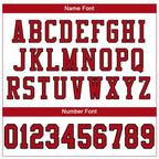 Custom Mesh Football Jersey White Red Black Pro Style Sublimation, Custom Name Number, Men Youth Unisex