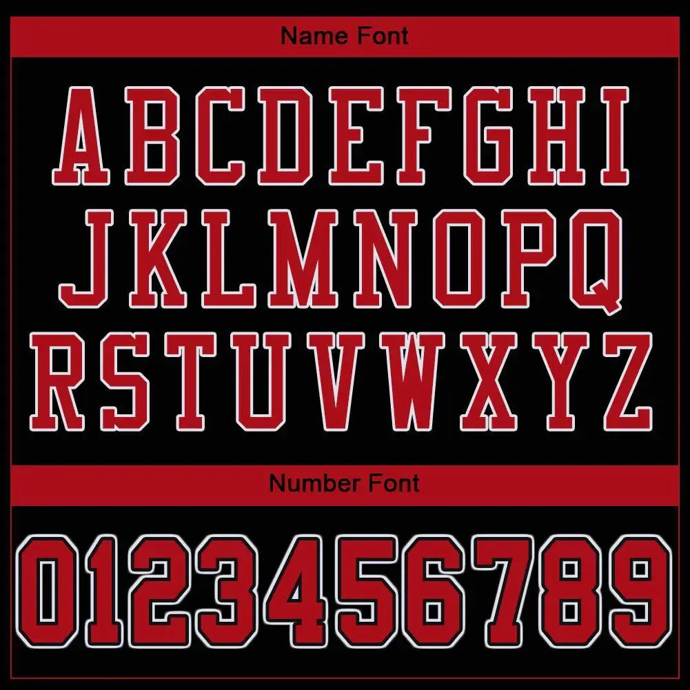 Custom Mesh Football Jersey Black Red White Pro Style Sublimation, Custom Name Number, Men Youth Unisex