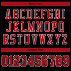 Custom Mesh Football Jersey Black Red White Pro Style Sublimation, Custom Name Number, Men Youth Unisex