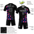 Custom Geometric Shape Volleyball Jersey Black Royal Pink Sublimation, Custom Name Number, Women Girls Unisex Youth