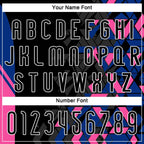 Custom Geometric Shape Volleyball Jersey Black Royal Pink Sublimation, Custom Name Number, Women Girls Unisex Youth