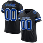 Custom Mesh Football Jersey Black Royal White Pro Style Sublimation, Custom Name Number, Men Youth Unisex