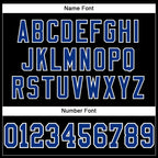 Custom Mesh Football Jersey Black Royal White Pro Style Sublimation, Custom Name Number, Men Youth Unisex