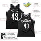 Custom Throwback Basketball Jersey Black White Sublimation, Team Uniform Kit, Custom Name Number, Unisex Men Women Youth