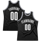 Custom Throwback Basketball Jersey Black White Sublimation, Team Uniform Kit, Custom Name Number, Unisex Men Women Youth