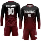 Custom Soccer Jersey Black White Crimson Fade Fashion Sublimation, Team Uniform Kit, Custom Name Number, Unisex Men Women Youth