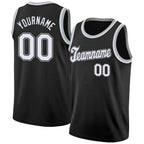 Custom Basketball Jersey Black White Gray Round Neck Rib Knit Sublimation, Team Uniform Kit, Custom Name Number, Unisex Men Women Youth