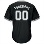 Custom Throwback Baseball Jersey Black White Gray Sublimation, Custom Name Number, Men Youth Unisex