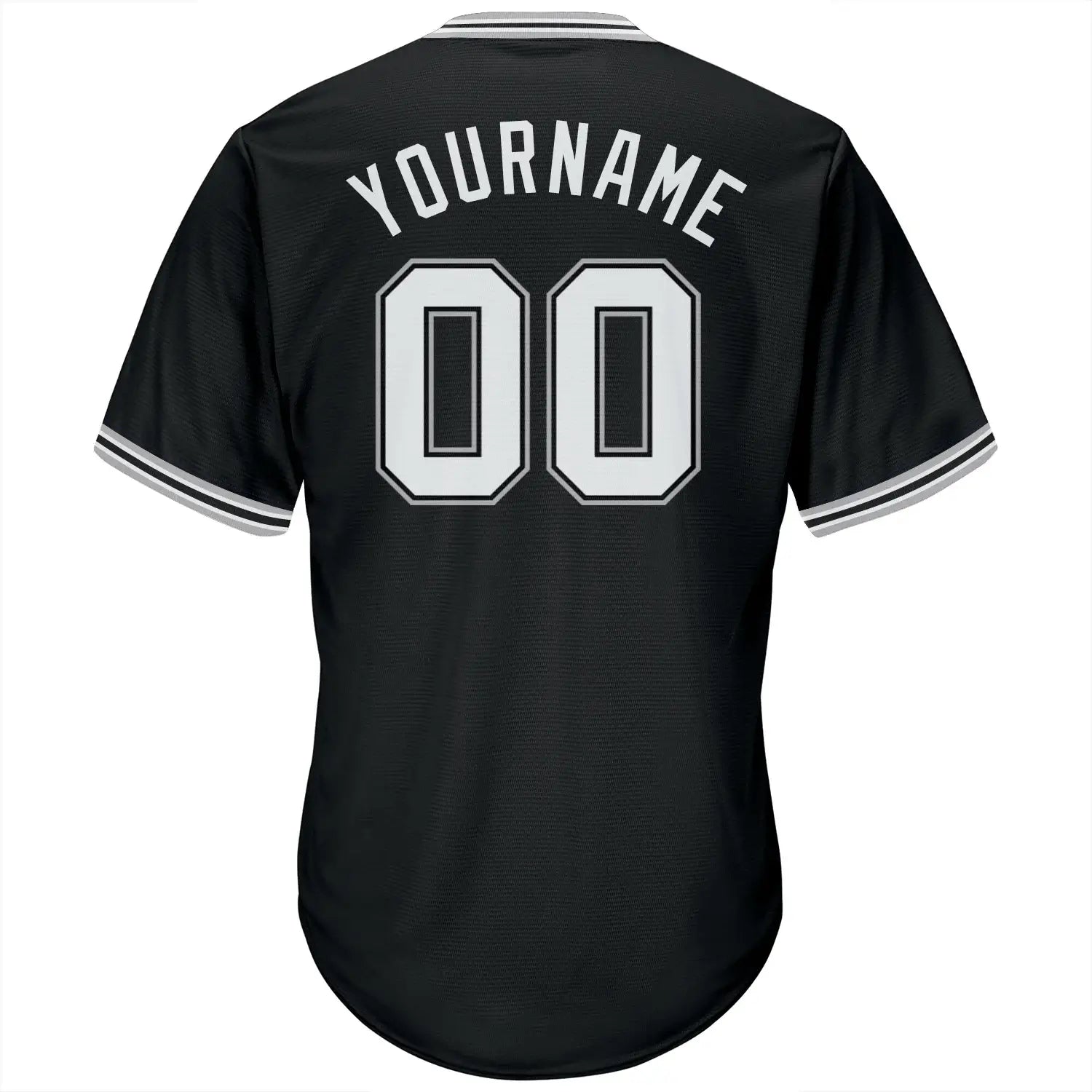 Custom Throwback Baseball Jersey Black White Gray Sublimation, Custom Name Number, Men Youth Unisex