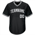 Custom Throwback Baseball Jersey Black White Gray Sublimation, Custom Name Number, Men Youth Unisex