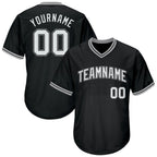 Custom Throwback Baseball Jersey Black White Gray Sublimation, Custom Name Number, Men Youth Unisex