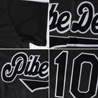 Custom Throwback Baseball Jersey Black White Gray Sublimation, Custom Name Number, Men Youth Unisex