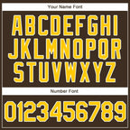 Custom Throwback Baseball Jersey Brown Gold White Sublimation, Custom Name Number, Men Youth Unisex