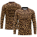 Custom Soccer Jersey Brown Old Gold Leopard Sublimation, Team Uniform Kit, Custom Name Number, Unisex Men Women Youth