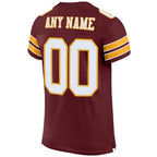 Custom Mesh Football Jersey Burgundy White Gold Pro Style Sublimation, Custom Name Number, Men Youth Unisex
