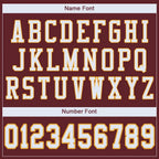 Custom Mesh Football Jersey Burgundy White Gold Pro Style Sublimation, Custom Name Number, Men Youth Unisex
