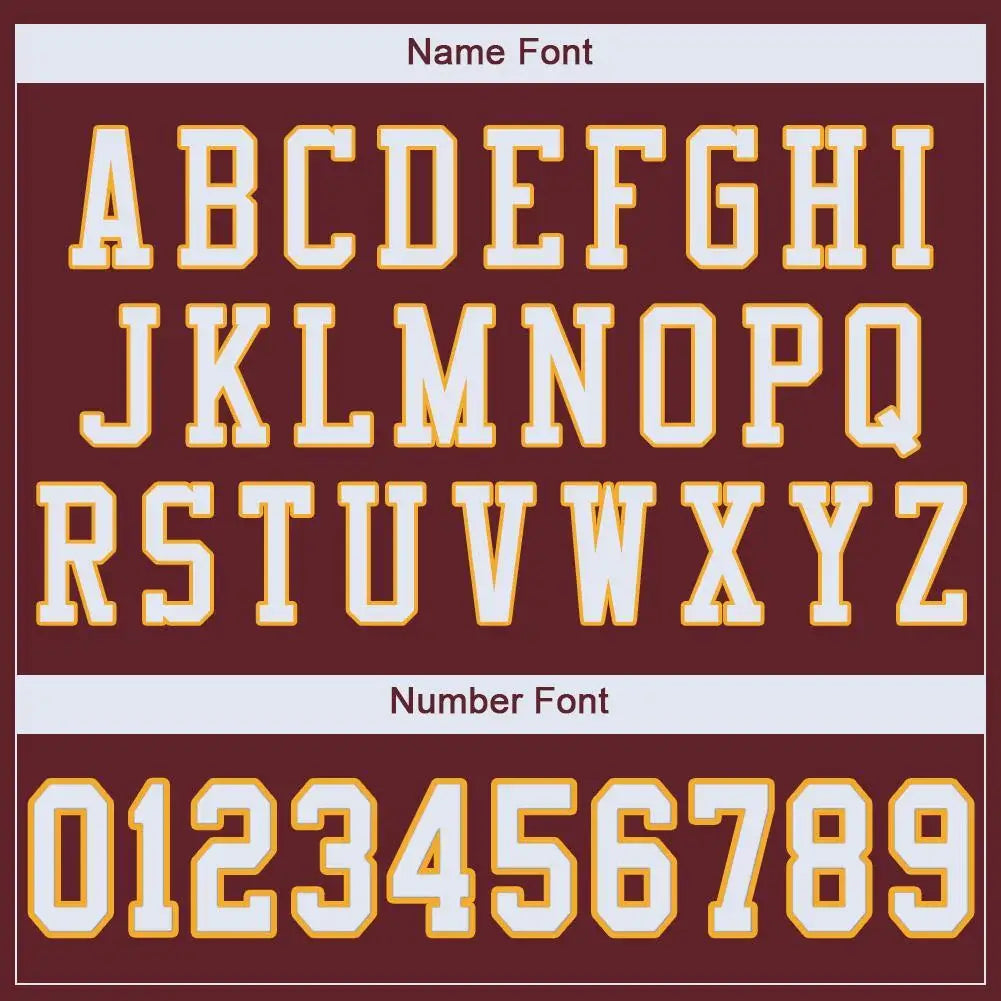 Custom Mesh Football Jersey Burgundy White Gold Pro Style Sublimation, Custom Name Number, Men Youth Unisex