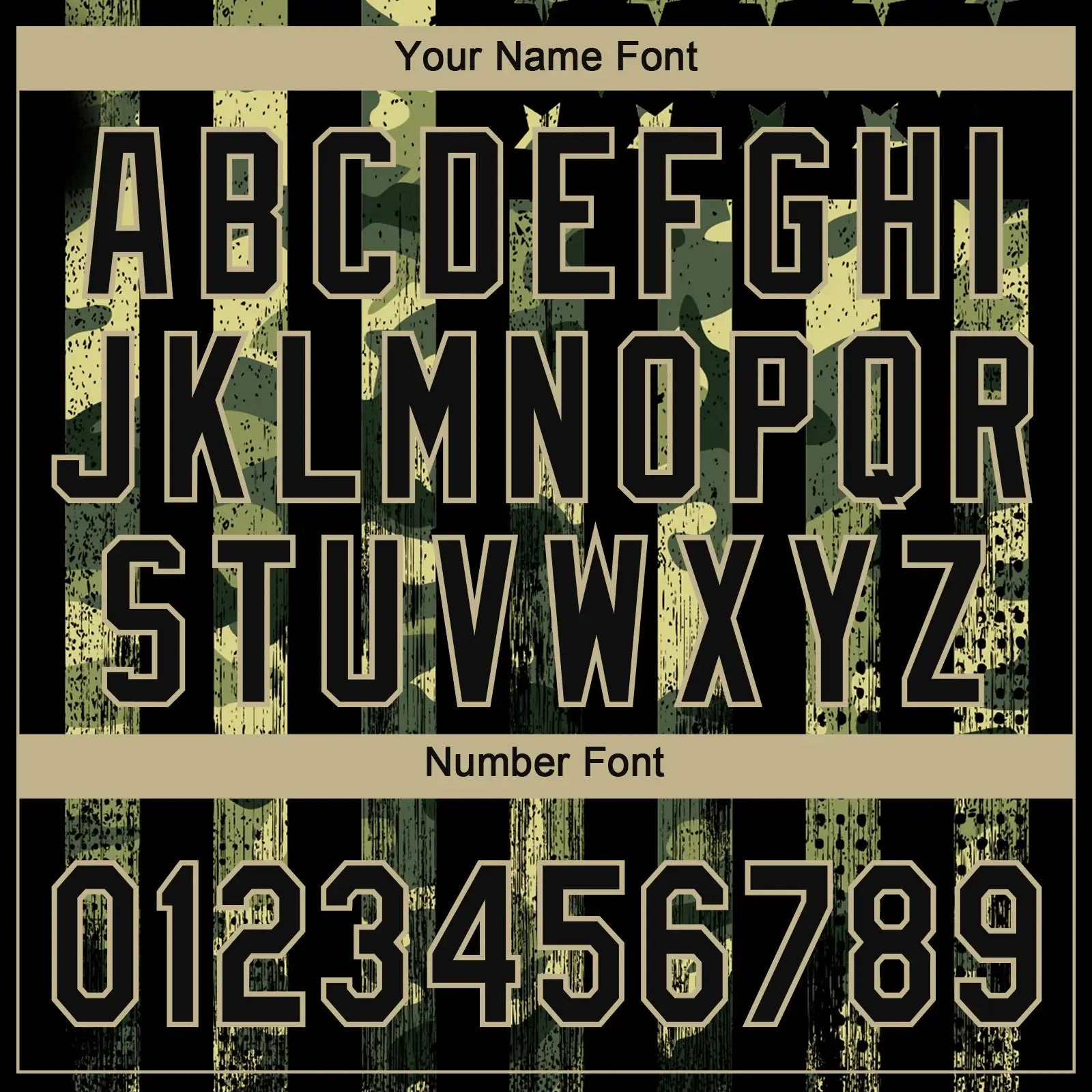 Custom 2-Button Softball Jersey American Flag Salute To Service Camo Black Old Gold Sublimation, Custom Name Number, Women Girls Unisex Youth