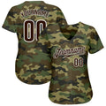 Custom Baseball Jersey Camo Brown White Sublimation, Custom Name Number, Men Youth Unisex
