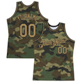 Custom Basketball Jersey Camo Old Gold Black Sublimation, Team Uniform Kit, Custom Name Number, Unisex Men Women Youth