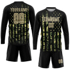 Custom Soccer Jersey Camo Vegas Gold Black American Flag Fashion Sublimation, Team Uniform Kit, Custom Name Number, Unisex Men Women Youth