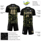 Custom Soccer Jersey Camo Vegas Gold Black American Flag Fashion Sublimation, Team Uniform Kit, Custom Name Number, Unisex Men Women Youth