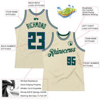 Custom Throwback Basketball Jersey Cream Hunter Green Royal Sublimation, Team Uniform Kit, Custom Name Number, Unisex Men Women Youth