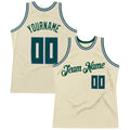 Custom Throwback Basketball Jersey Cream Hunter Green Royal Sublimation, Team Uniform Kit, Custom Name Number, Unisex Men Women Youth