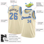 Custom Throwback Basketball Jersey Cream Navy Pinstripe Light Blue Black Sublimation, Team Uniform Kit, Custom Name Number, Unisex Men Women Youth