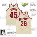 Custom Throwback Basketball Jersey Cream Red Black Sublimation, Team Uniform Kit, Custom Name Number, Unisex Men Women Youth