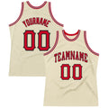 Custom Throwback Basketball Jersey Cream Red Black Sublimation, Team Uniform Kit, Custom Name Number, Unisex Men Women Youth