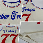 Custom Throwback Basketball Jersey Cream Red Royal Sublimation, Team Uniform Kit, Custom Name Number, Unisex Men Women Youth