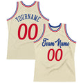 Custom Throwback Basketball Jersey Cream Red Royal Sublimation, Team Uniform Kit, Custom Name Number, Unisex Men Women Youth