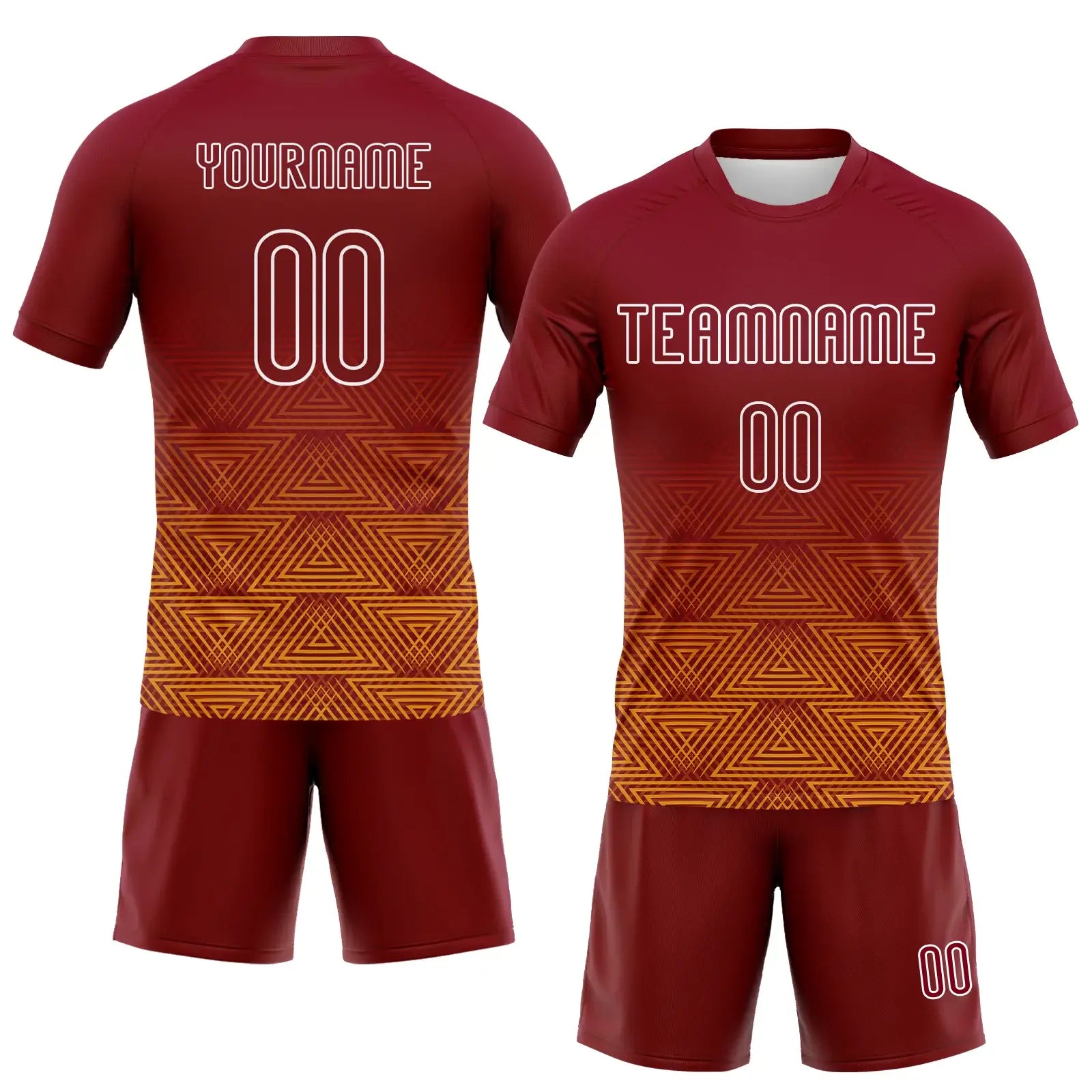 Custom Geometric Shape Volleyball Jersey Crimson Yellow White Sublimation, Custom Name Number, Women Girls Unisex Youth