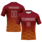 Custom Geometric Shape Volleyball Jersey Crimson Yellow White Sublimation, Custom Name Number, Women Girls Unisex Youth
