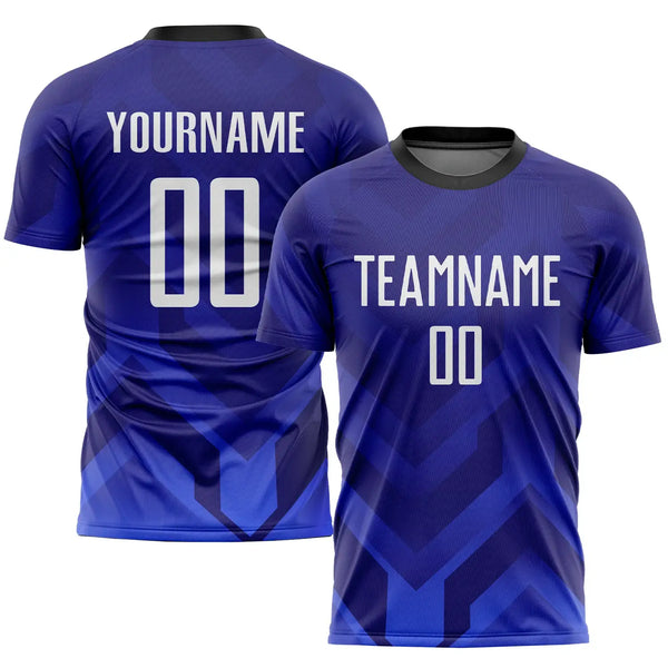 Custom Soccer Jersey Dark Purple White Royal Navy Sublimation, Team Uniform Kit, Custom Name Number, Unisex Men Women Youth