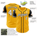 Custom Two Tone Baseball Jersey Gold White Black Sublimation, Custom Name Number, Men Youth Unisex