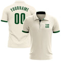Custom Golf Polo Shirt Cream Green Performance Sublimation, Custom Logo, Men Women Unisex