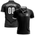 Custom Golf Polo Shirt Black White Performance Sublimation, Custom Logo, Men Women UnisexA