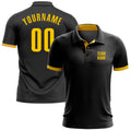 Custom Golf Polo Shirt Black Yellow Performance Sublimation, Custom Logo, Men Women Unisex