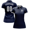 Custom Golf Polo Shirt Navy White Performance Sublimation, Custom Logo, Men Women Unisex
