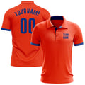 Custom Golf Polo Shirt Orange Royal Performance Sublimation, Custom Logo, Men Women Unisex