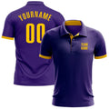 Custom Golf Polo Shirt Purple Yellow Performance Sublimation, Custom Logo, Men Women Unisex