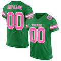 Custom Mesh Football Jersey Grass Green Pink White Pro Style Sublimation, Custom Name Number, Men Youth Unisex