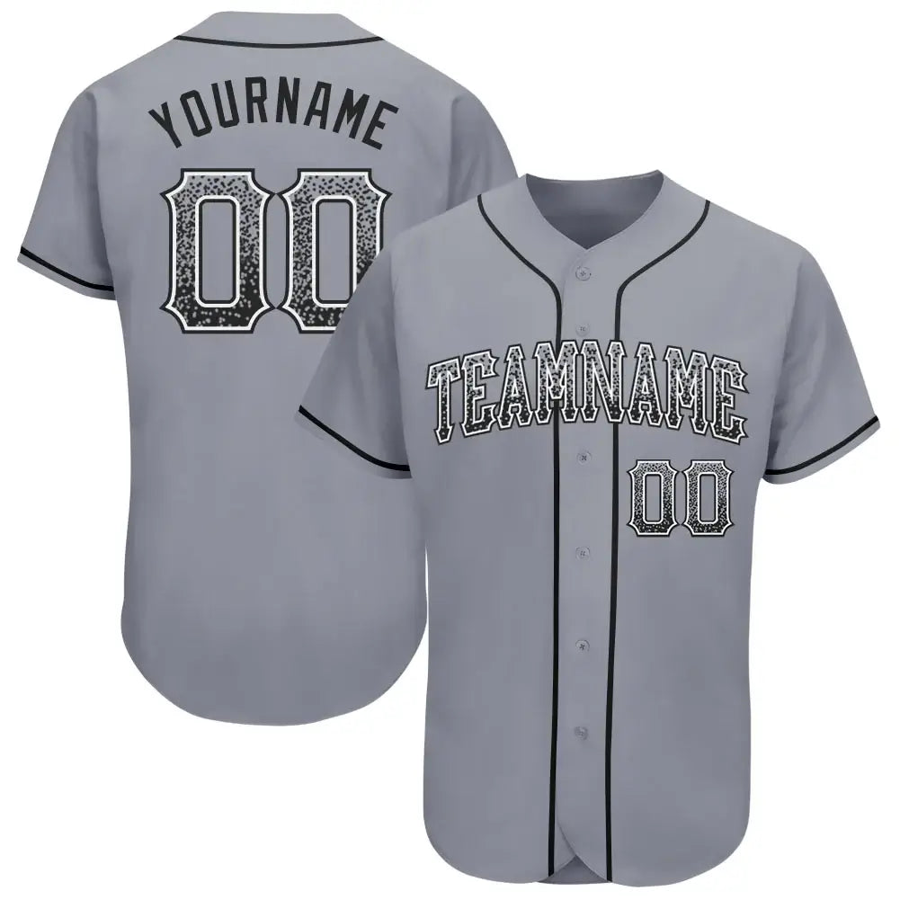 Custom Drift Fashion Baseball Jersey Gray Black White Sublimation, Custom Name Number, Men Youth Unisex