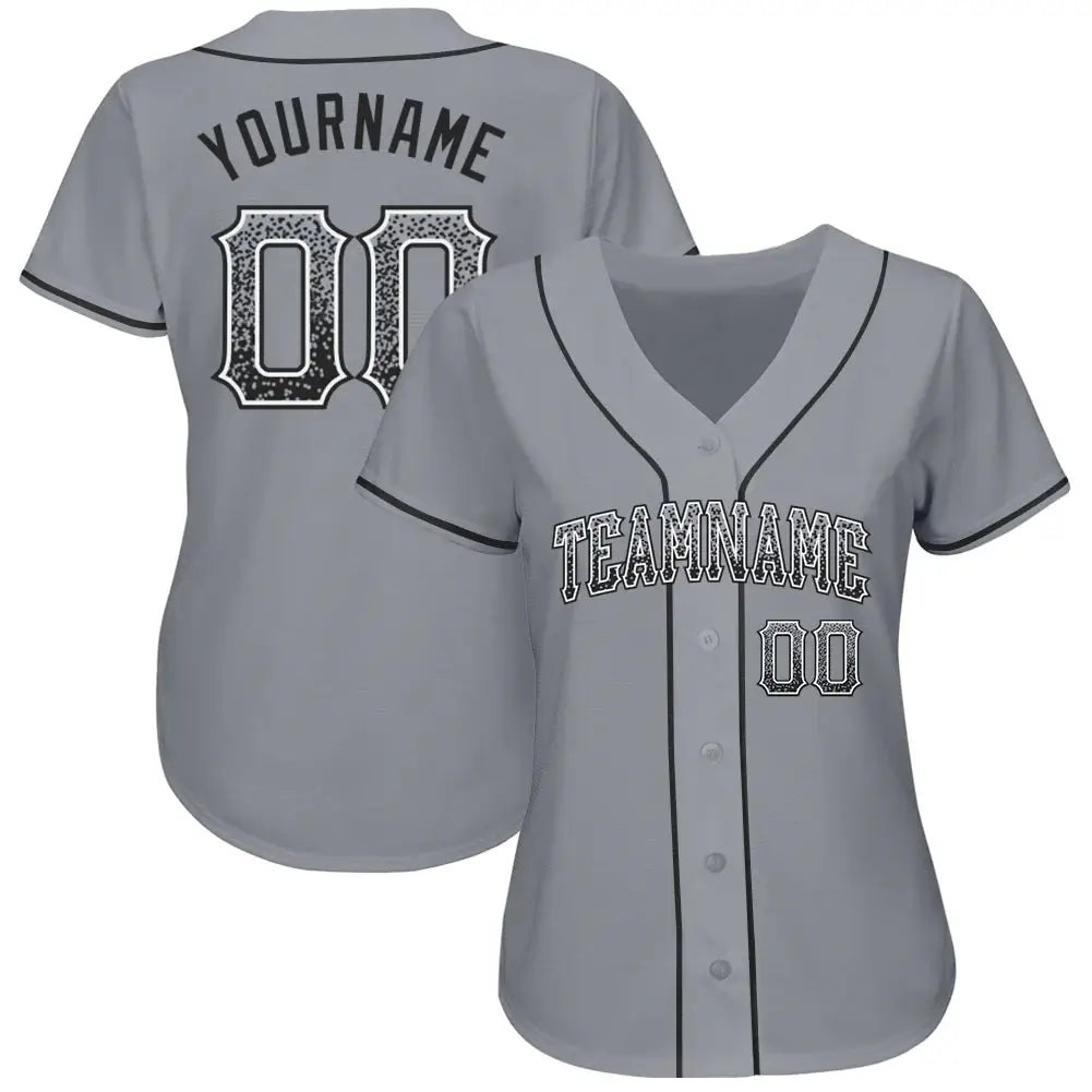 Custom Drift Fashion Baseball Jersey Gray Black White Sublimation, Custom Name Number, Men Youth Unisex