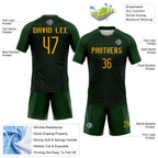 Custom Geometric Shape Volleyball Jersey Green Gold Sublimation, Custom Name Number, Women Girls Unisex Youth
